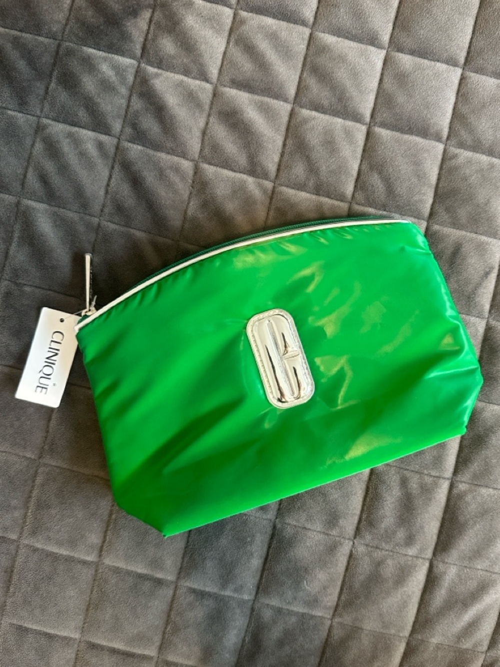 CLINIQUE Cosmetic Pouch - Glossy Zipper Travel Bag